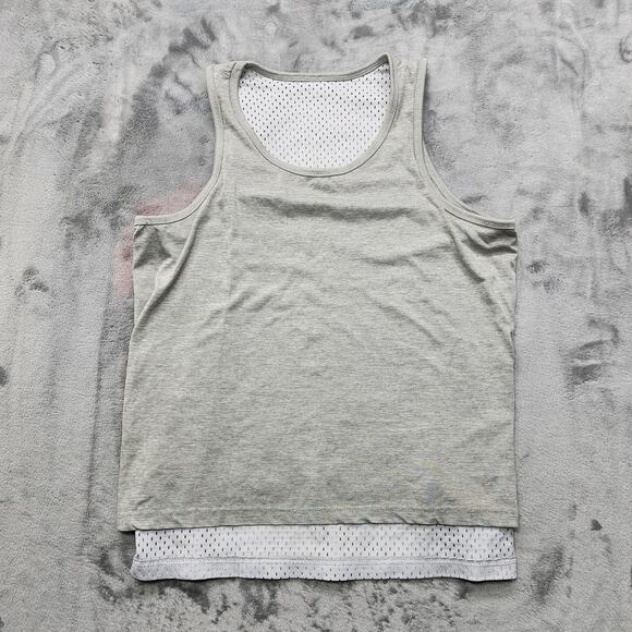 Champion Top Mens Gray White Mesh‎ Reversible Logo Authentic Athletic Activewear - Picture 4 of 9